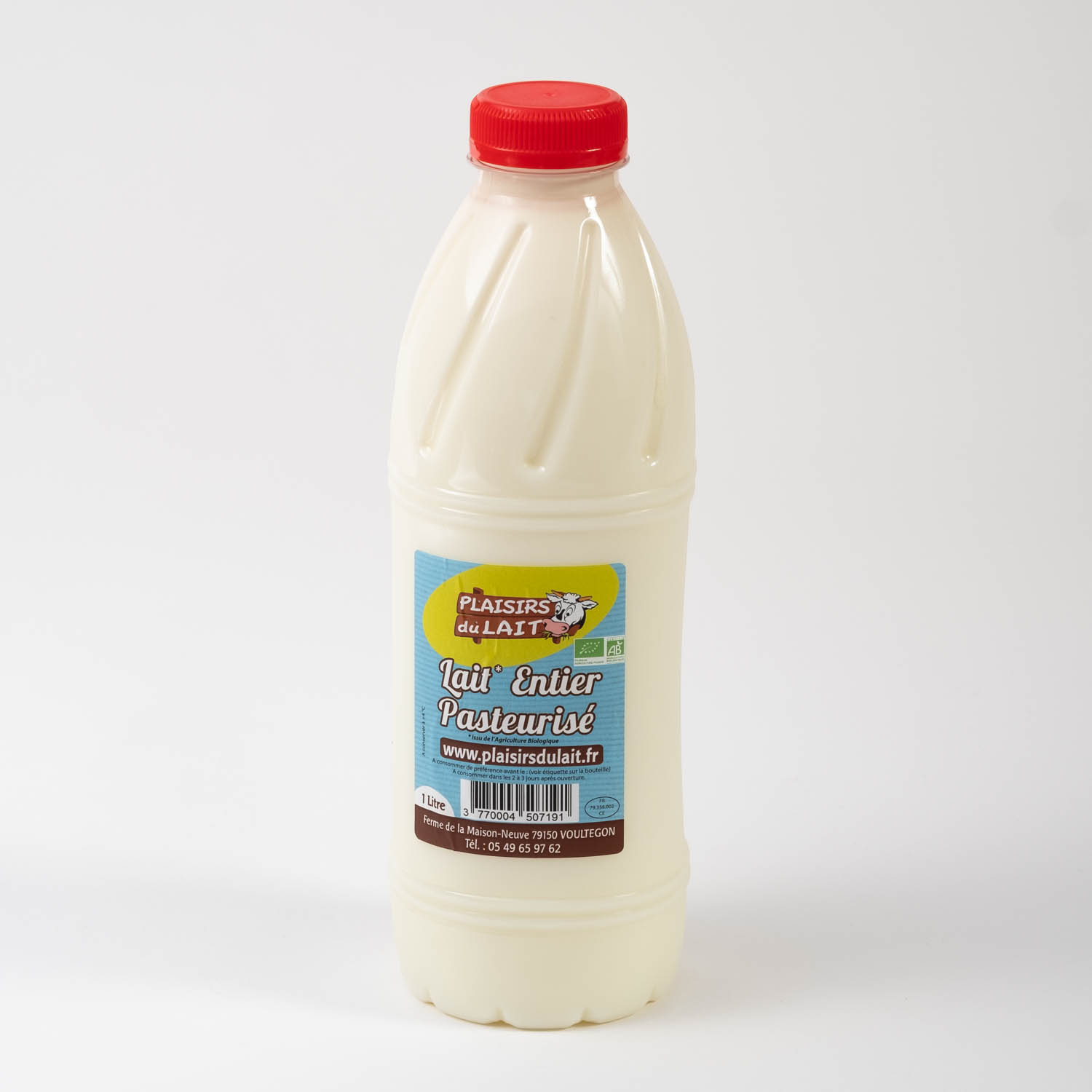 Lait entier pasteurisé nature, 1L